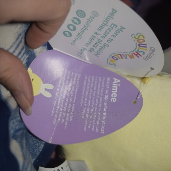 Squishmallows Aimee the chick with bunny ears 4.5" - Picture 4 of 4